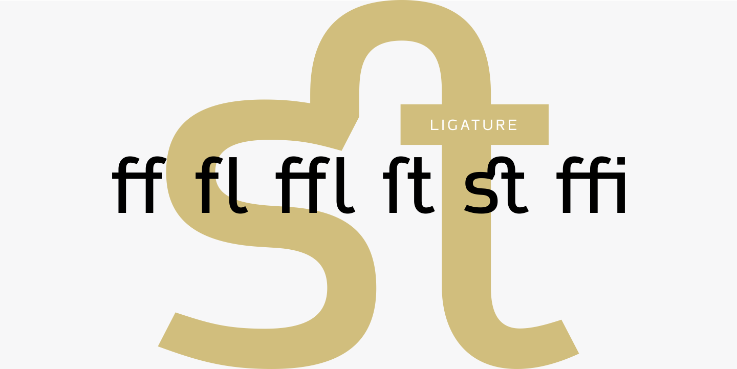 Genua Sans Typeface - Ligatures