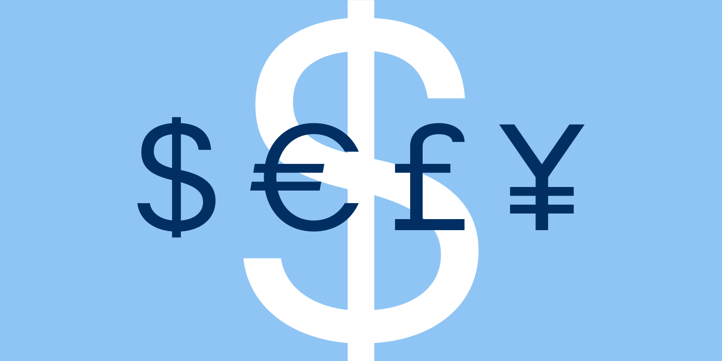 Bass fonts - currency design.