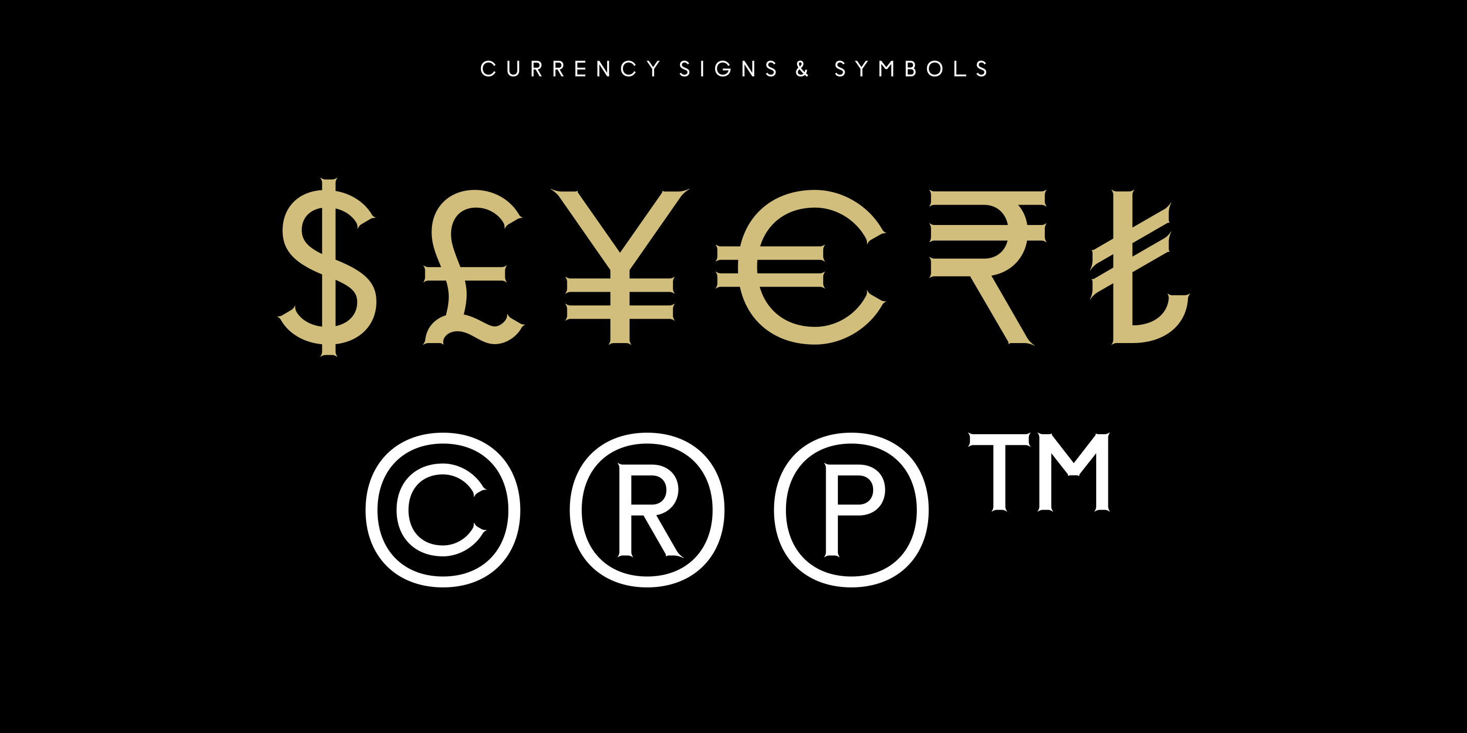Ostende Gothic Typeface - Currency Signs & Symbols