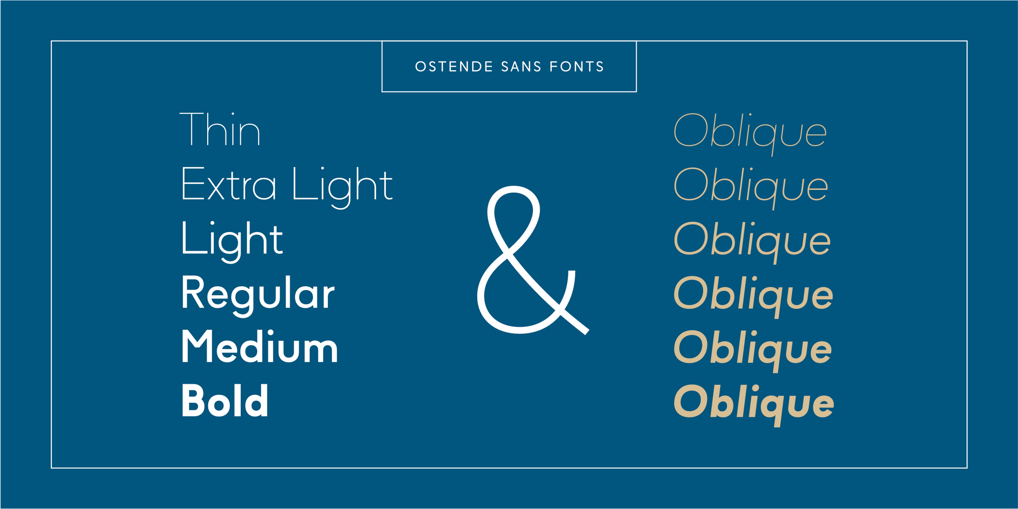 Each Ostende Sans typeface contains an international character set of 510 glyphs.