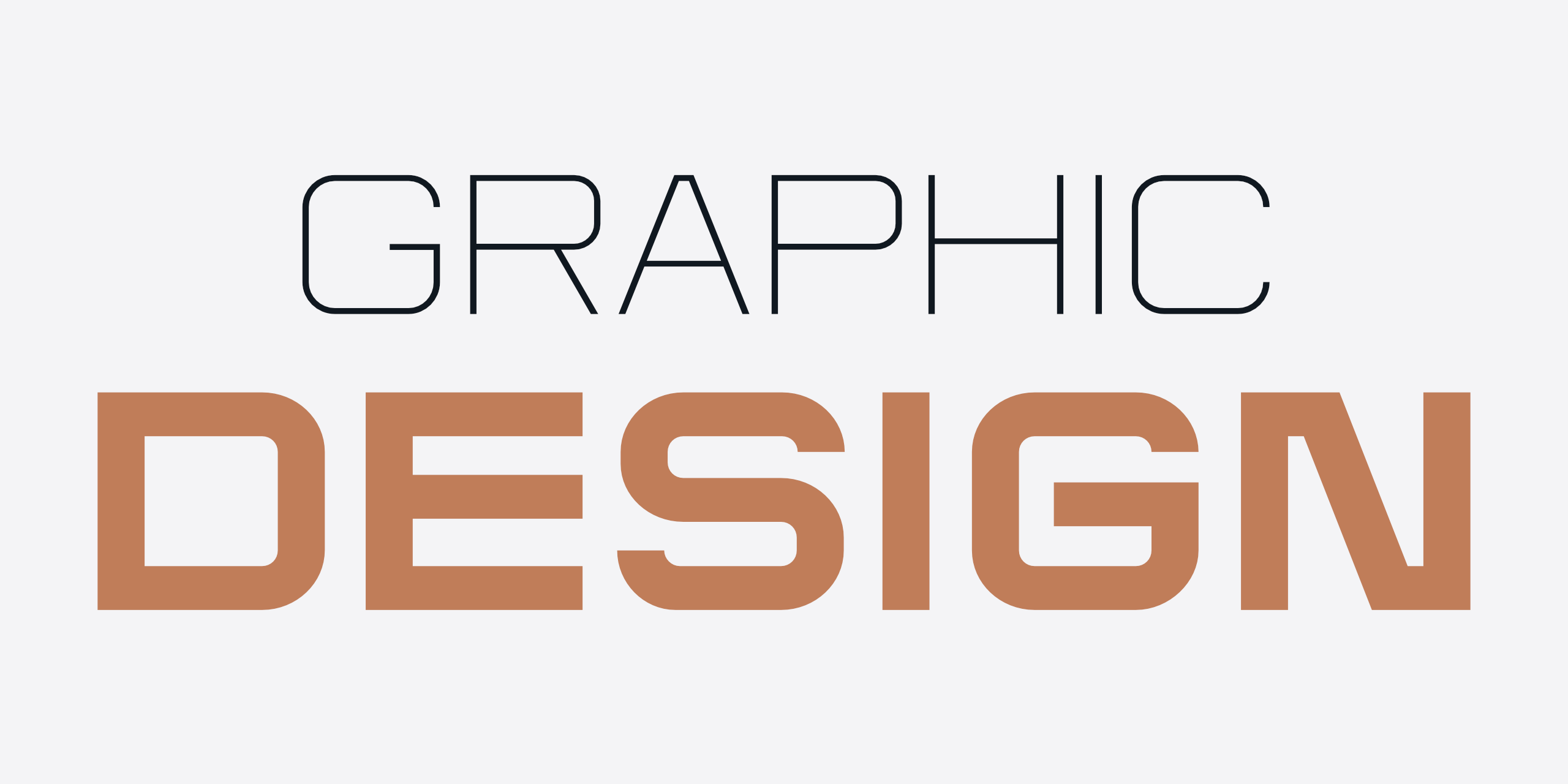 Typography and graphic design with wide typeface.