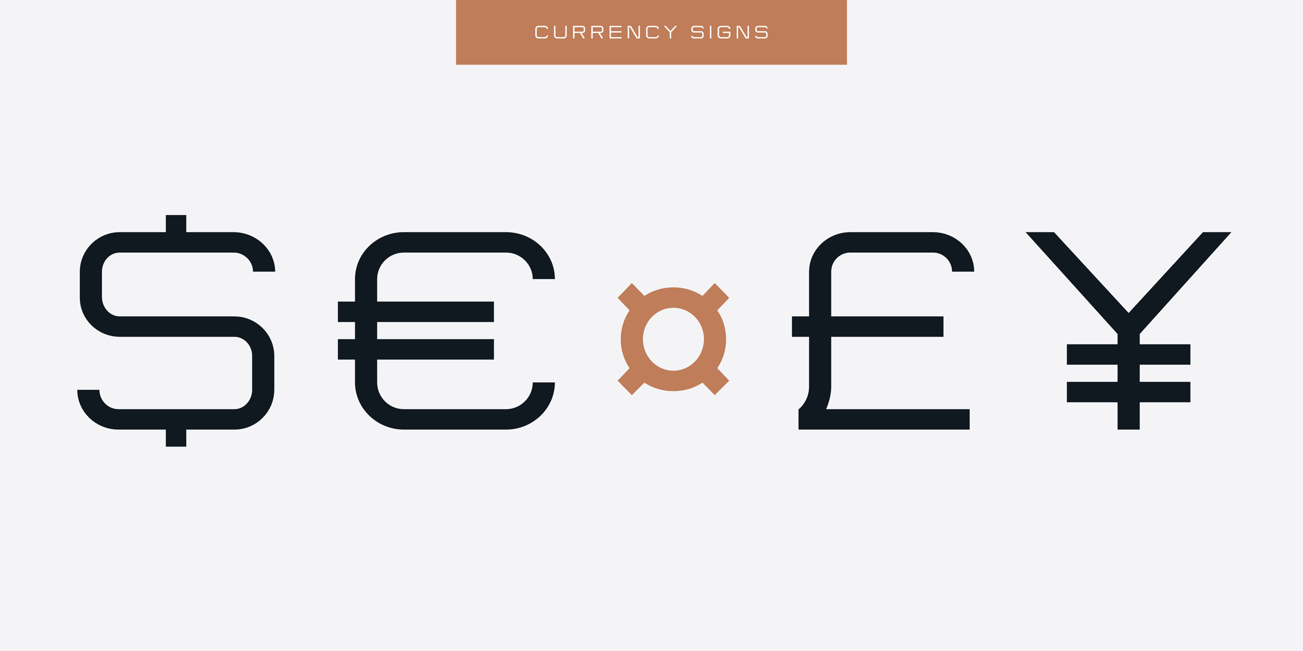 Flat Sans Extended - currency signs