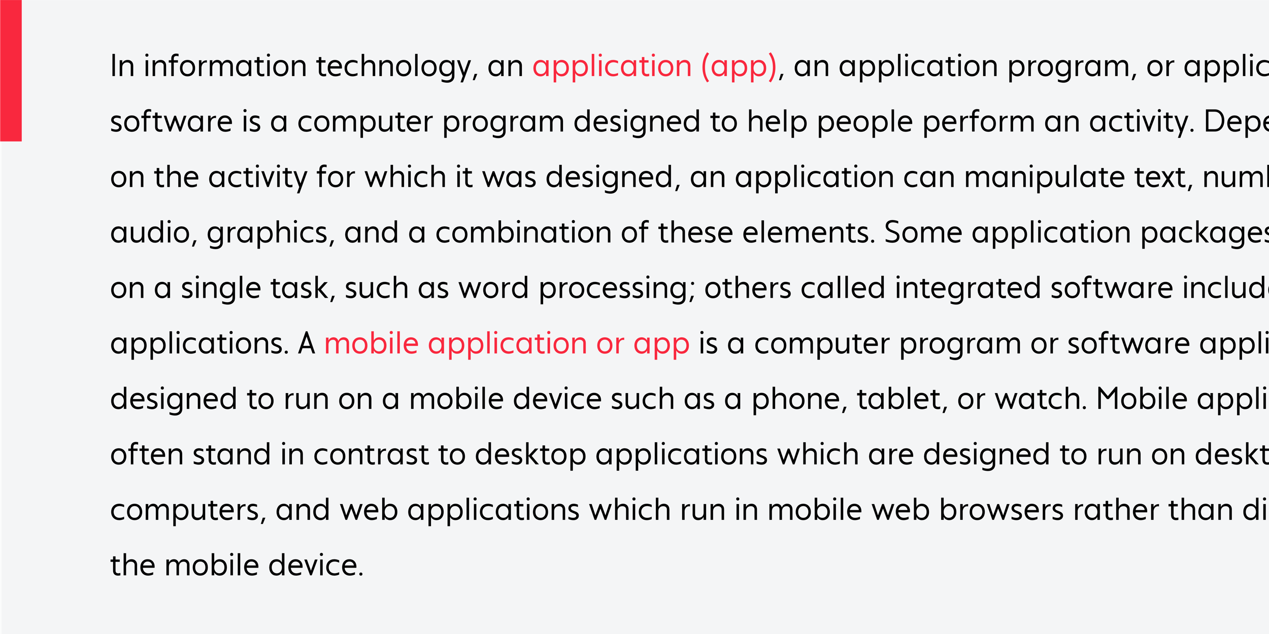 App Sans - text and typography