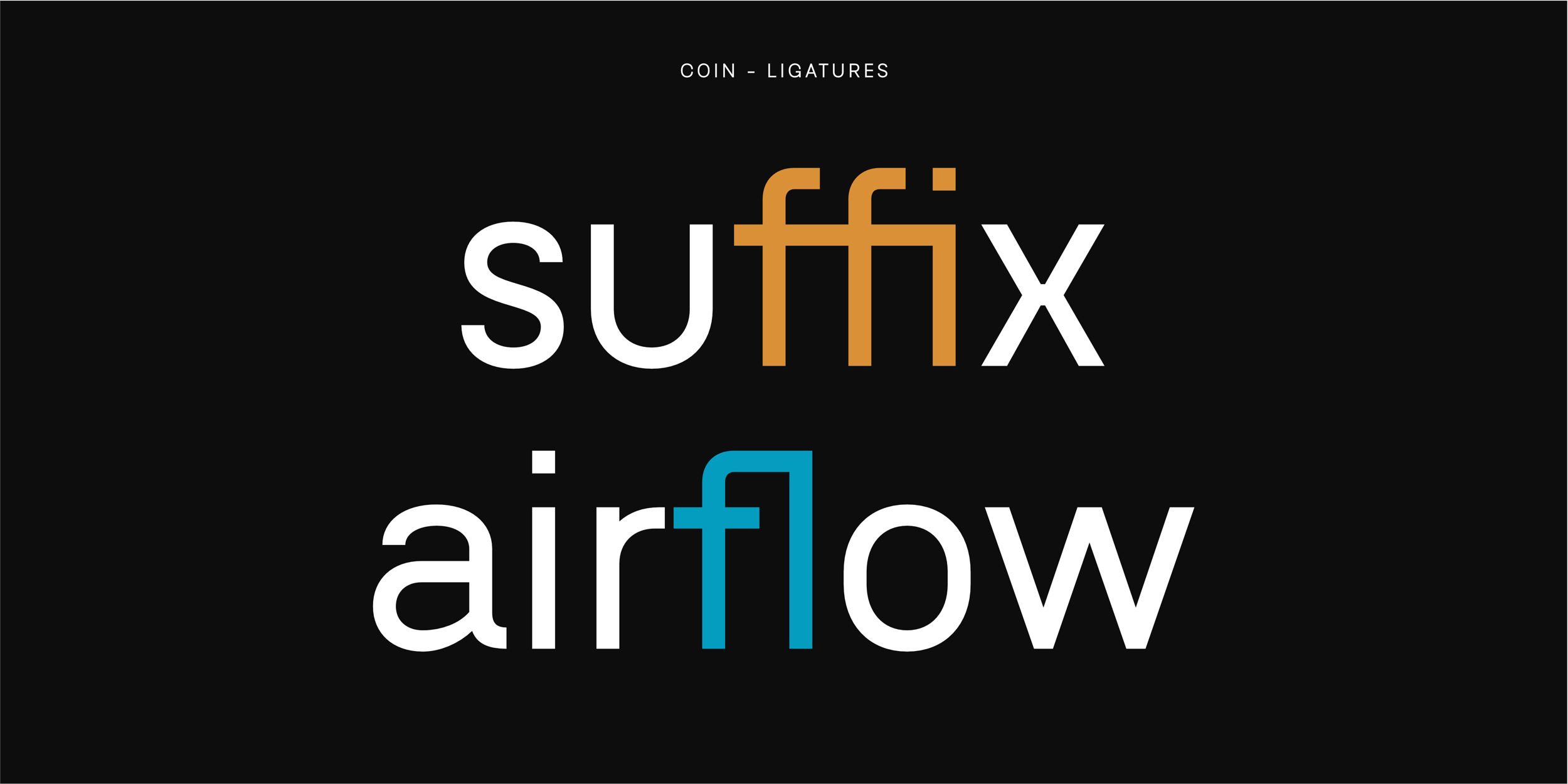 Coin fonts - ligatures, typography