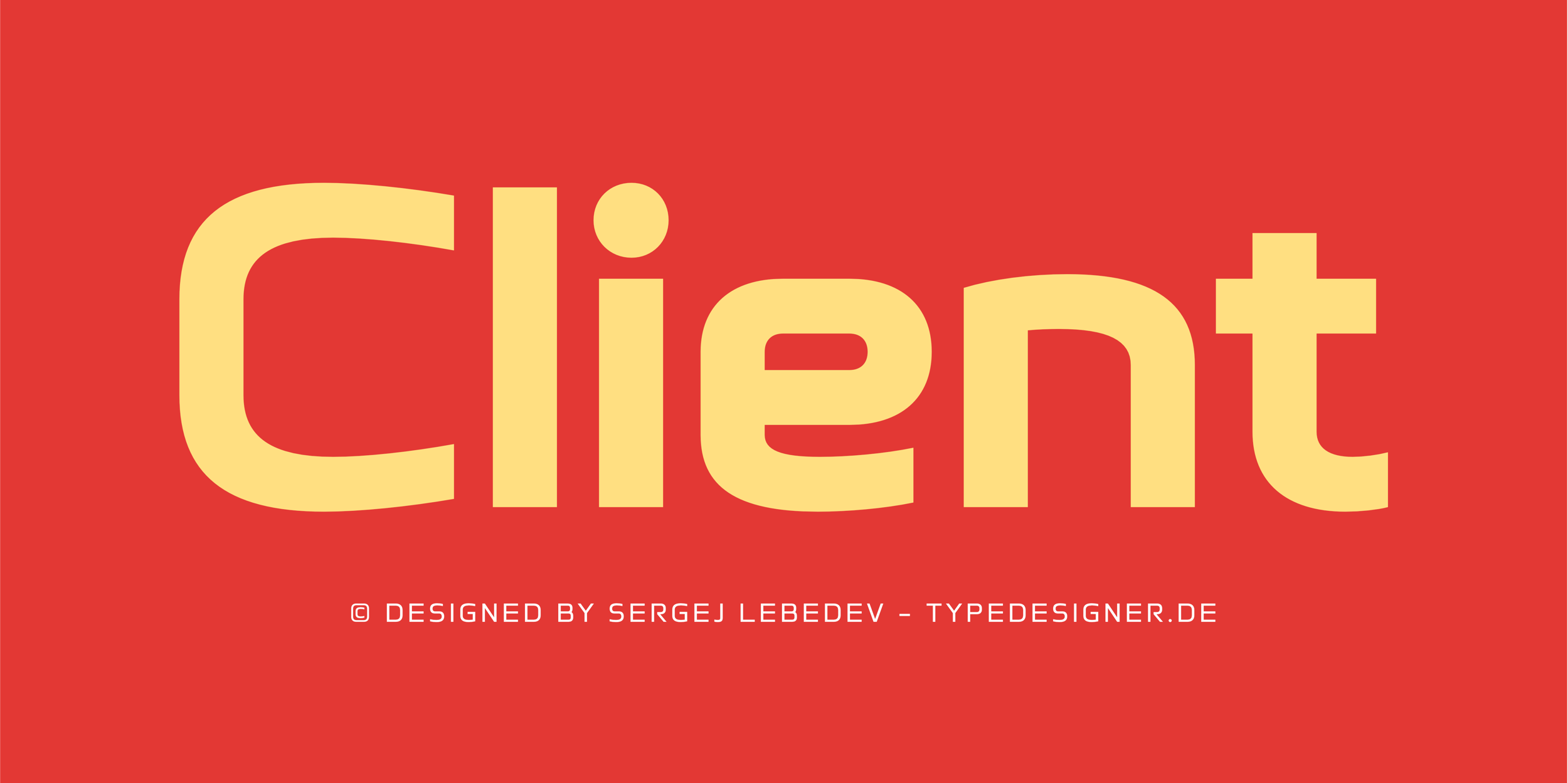 Client is а font family of 12 fonts with a distinctive character and modern form language. Client is the perfect font family for graphic design and web use.