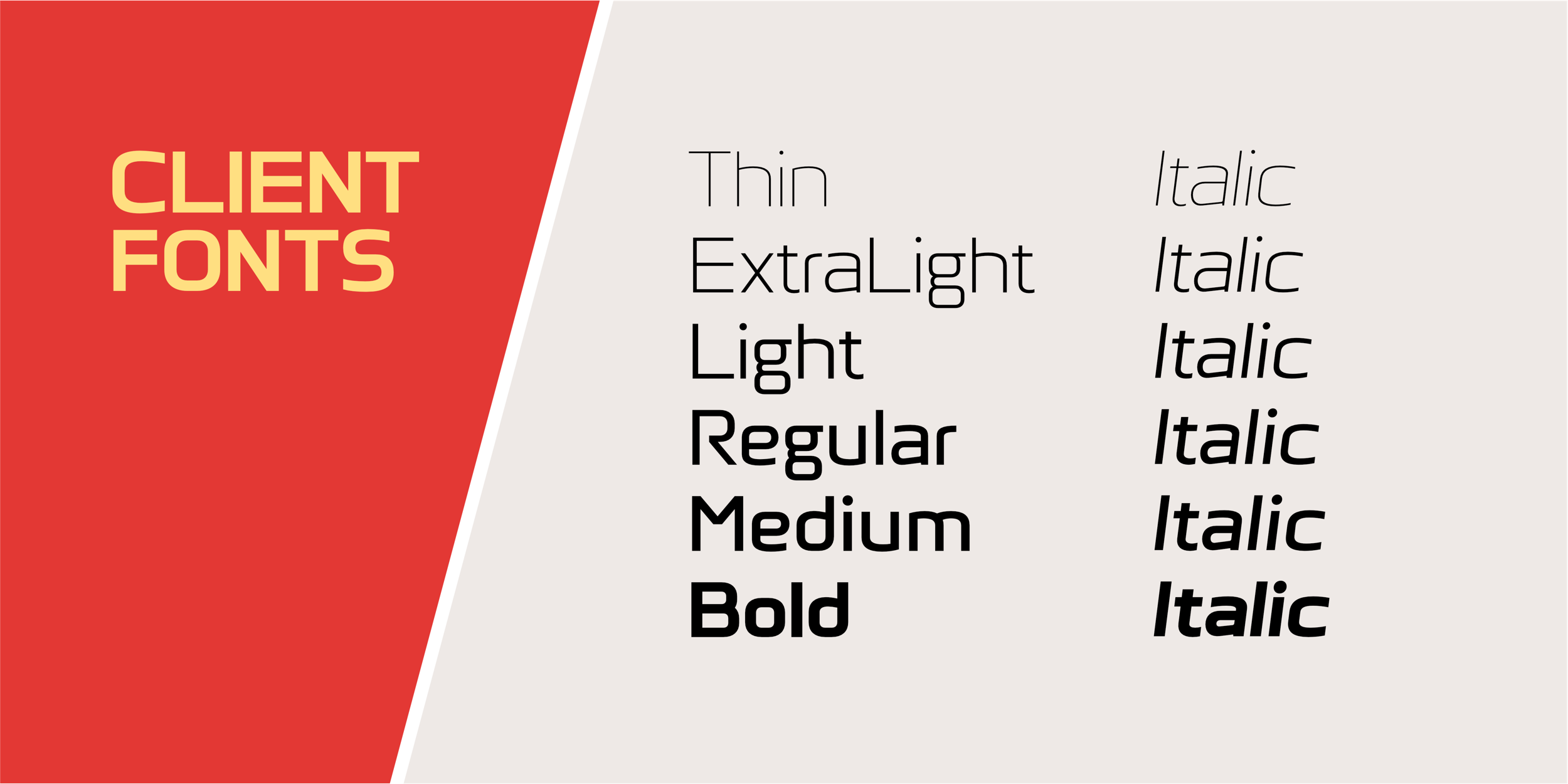 Client Fonts - modern typeface design