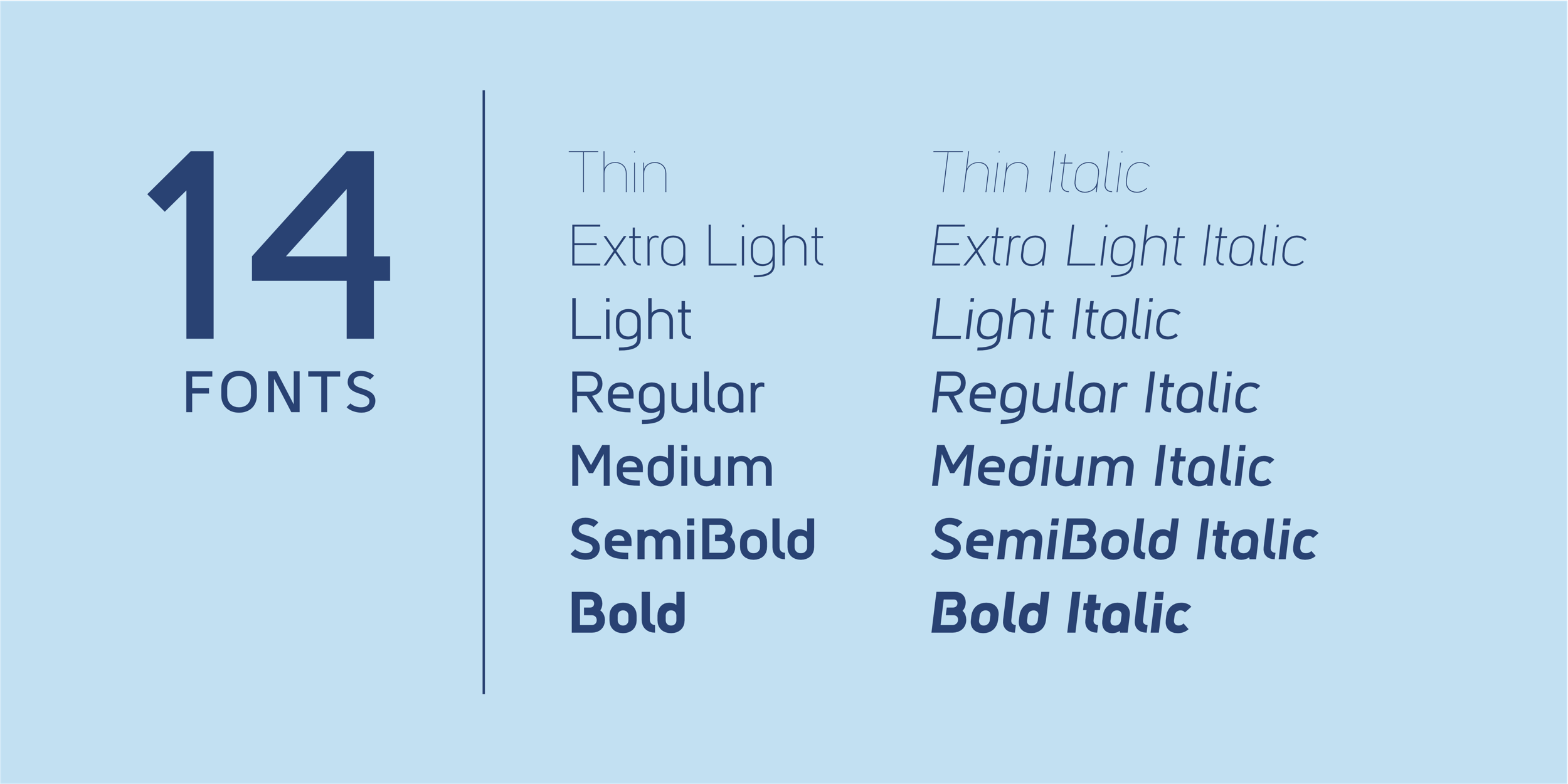Bilbao Sans is a modern font family comprising 14 fonts.
