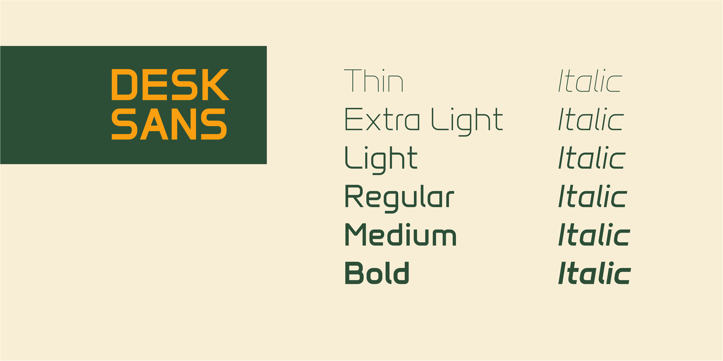 With 12 fonts and 2 variable fonts, along with 735 characters, Desk Sans supports over 200 languages, providing comprehensive international compatibility.