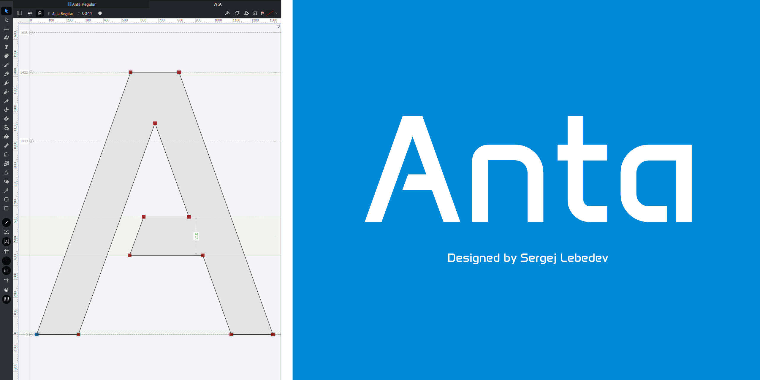 Anta Typeface designed by Sergej Lebedev, available on Google Fonts
