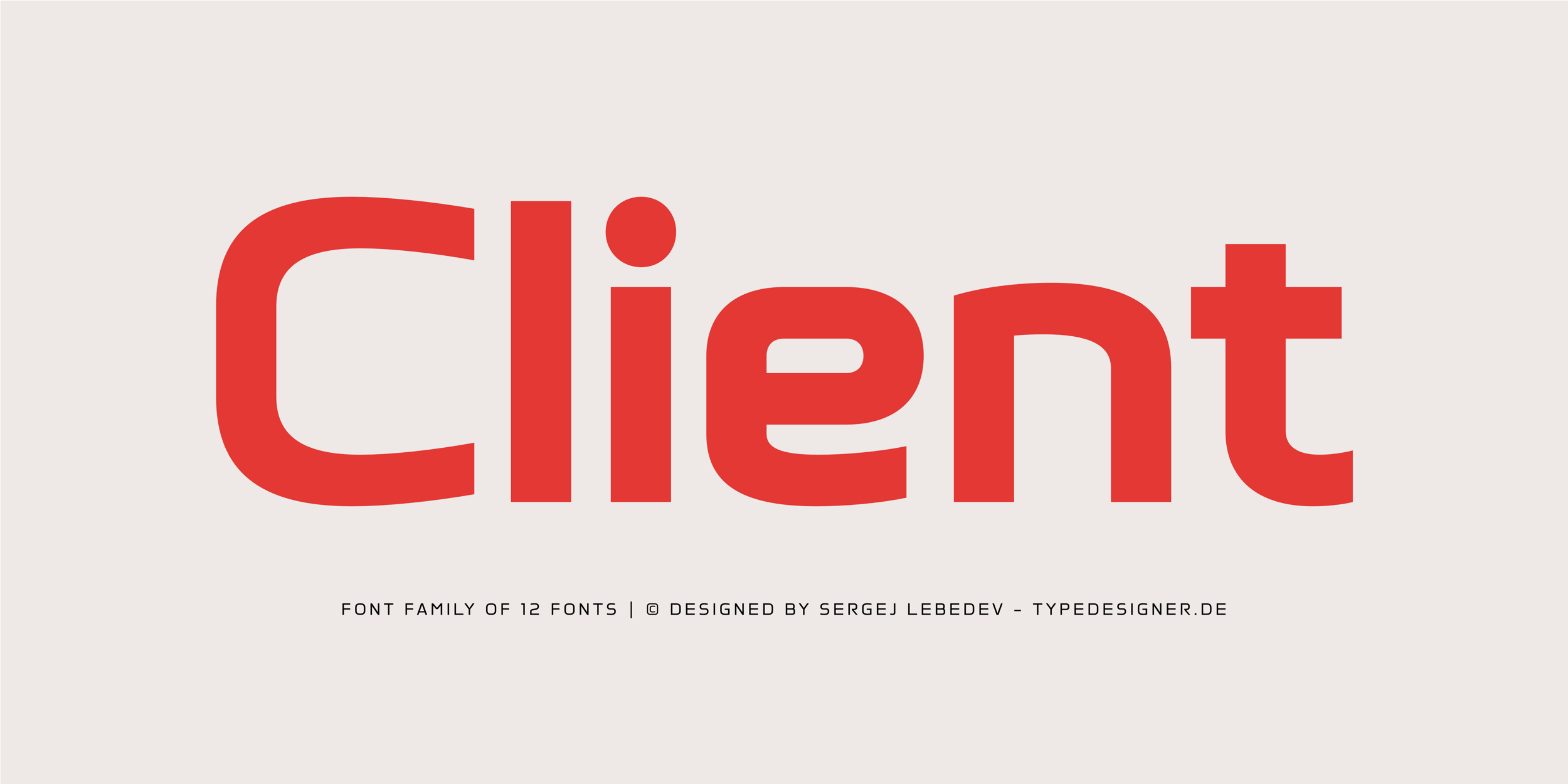 Client is a modern font family with 12 styles, including a variable font for maximum design flexibility. The Client typeface combines contemporary design with technical versatility and is perfect for digital and print applications.