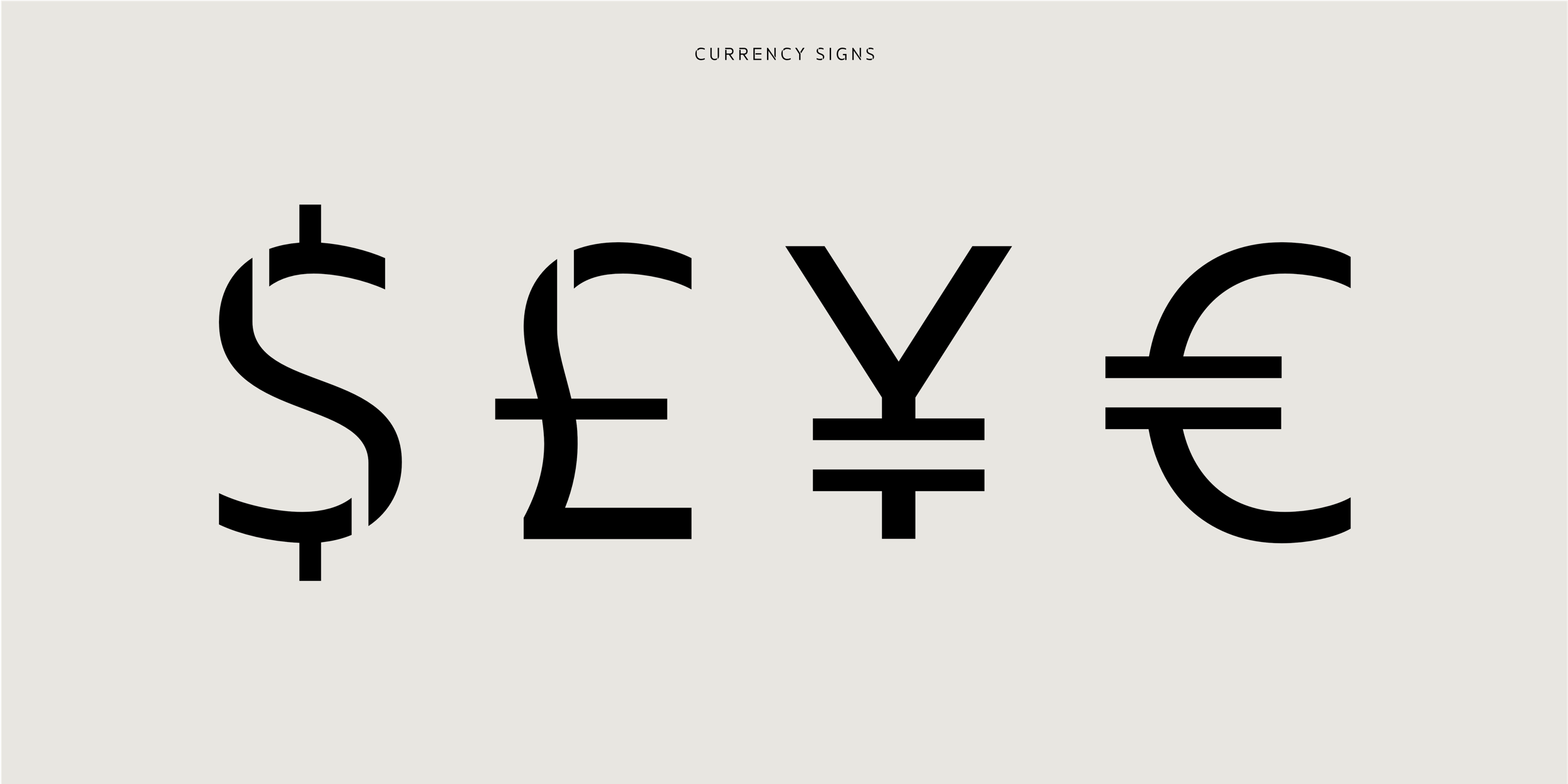App Stencil Typeface - curency signs