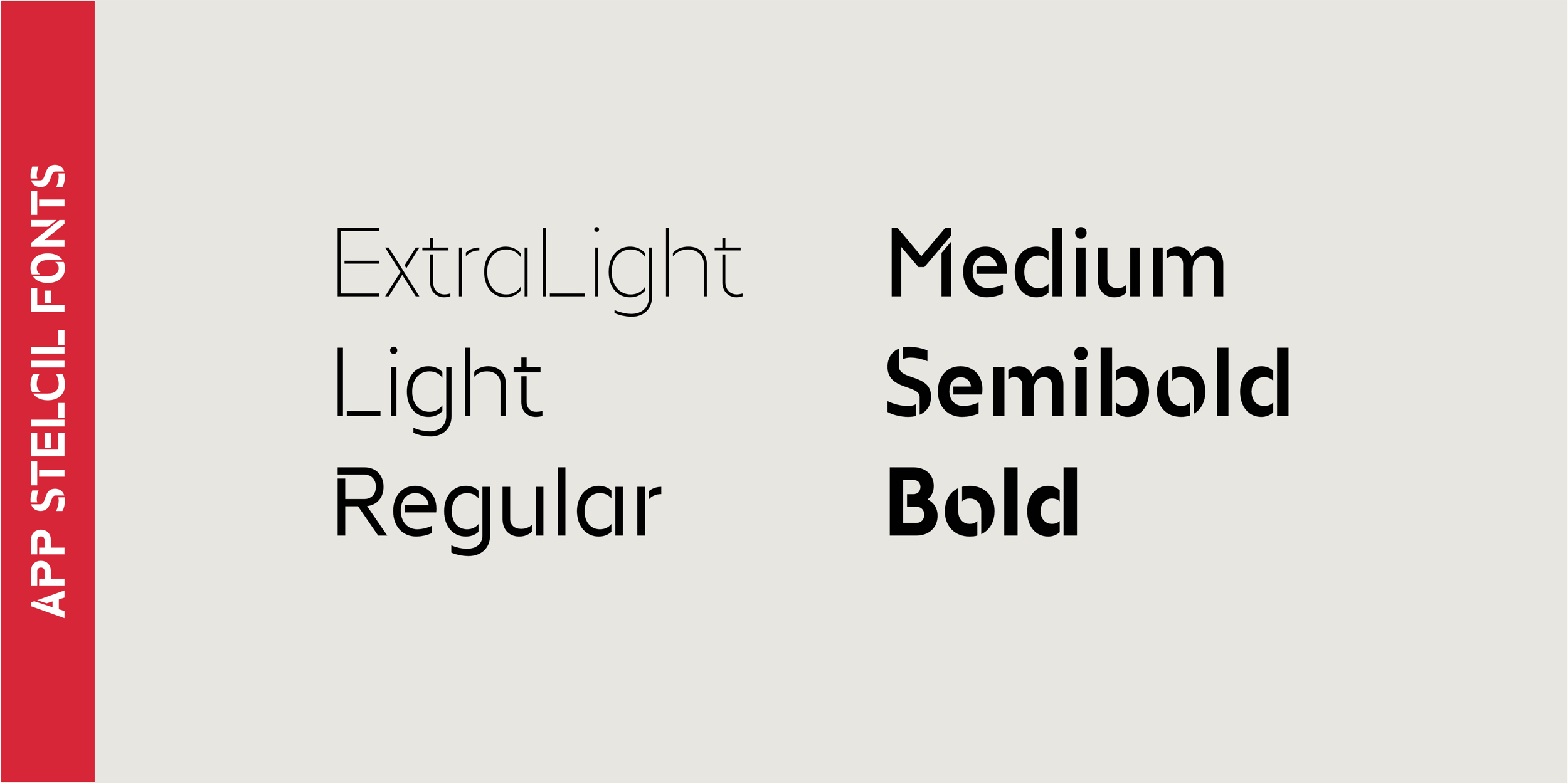 App Stencil Font Family - Type Design