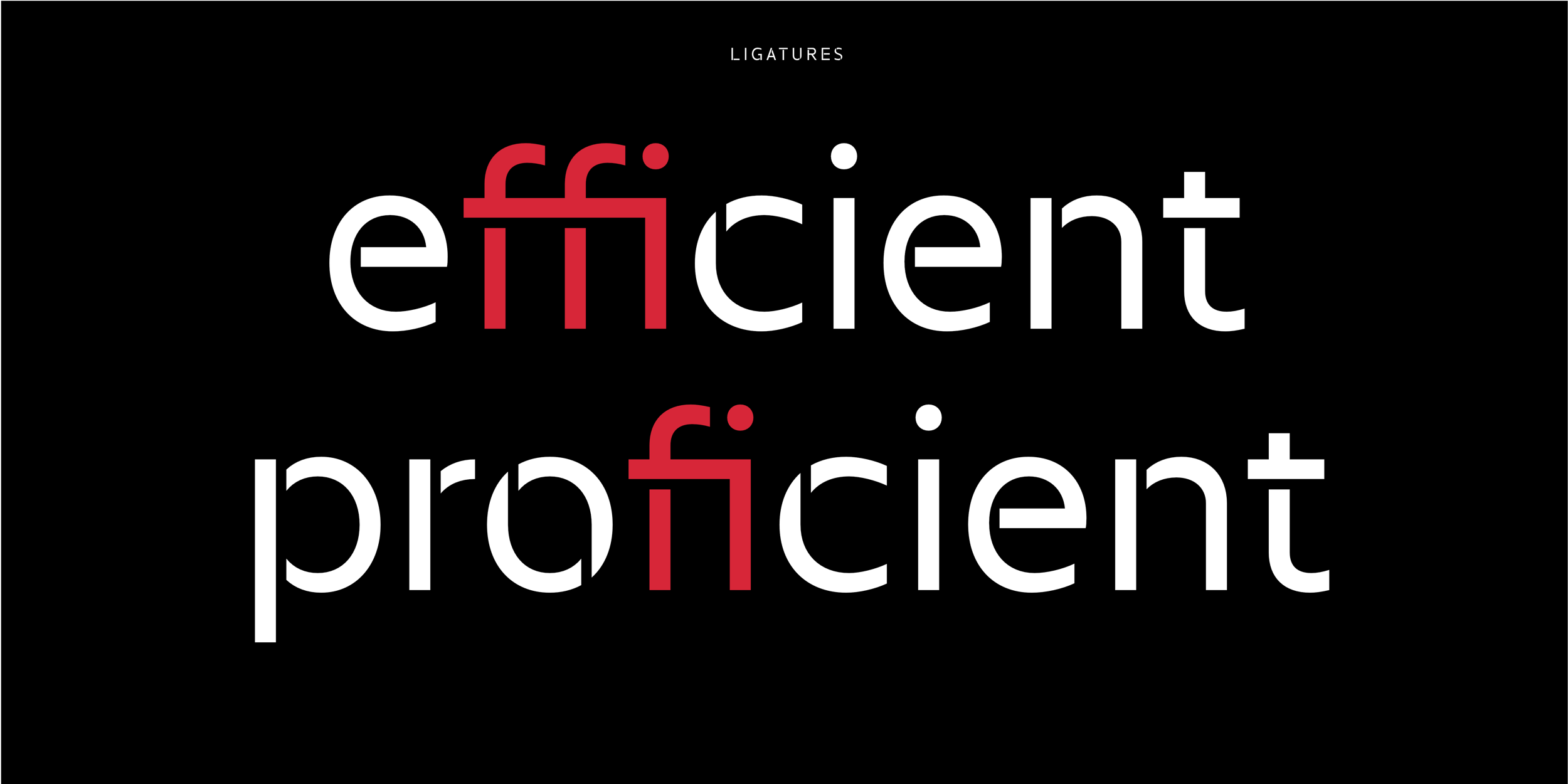 Extensive OpenType features